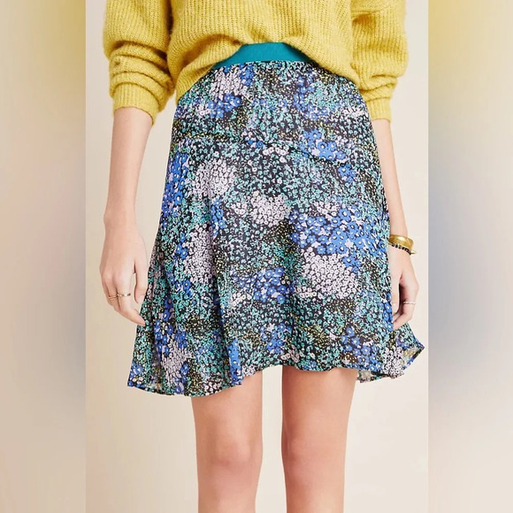 MAEVE‎ by ANTHROPOLOGIE Kerry Mini Skirt in Blue Motif - Picture 1 of 10